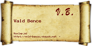 Vald Bence névjegykártya